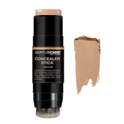 Vista 14 de Gentlehomme - Corrector en Barra - Corrector y Brocha 2 en 1 para Hombre - Para Manchas, Ojeras, Cicatrices, Acné y Tonos de Piel Desiguales Oscuro