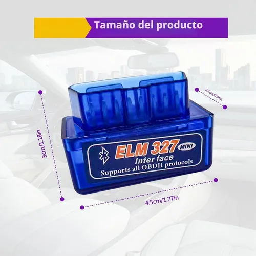 Vista 2 de Mini ELM327 OBDII Escáner de diagnóstico automotriz para coche, herramienta profesional de detección de fallas Bluetooth para coche y lector