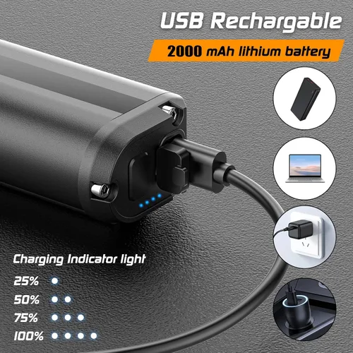Vista 4 de Bright LED Bike Light for Night Riding,2025 Upgraded Rechargeable Bicycle Lights Set 5 Modes IPX6 Waterproof MTB Off-Road Cycling Commuting