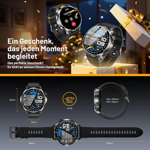 Vista 7 de Reloj inteligente para hombre, monitor de fitness HD de 1.52 pulgadas con presión arterial SpO2, monitor de sueño de frecuencia cardíaca, 110 modos