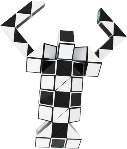 Vista 5 de Mipartebo Magic Snake Cube Twist Puzzle 72 Cuñas Tamaño Grande Negro Juguetes de serpiente para ansiedad, regalo de fiesta, juego para niños