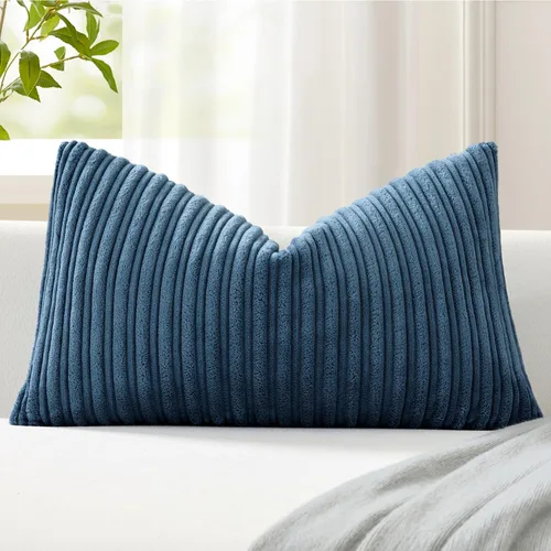 Vista 15 de Kevin Textile - Fundas de almohada de pana a rayas de 16 x 16 pulgadas, paquete de 2, color rosa bebé
