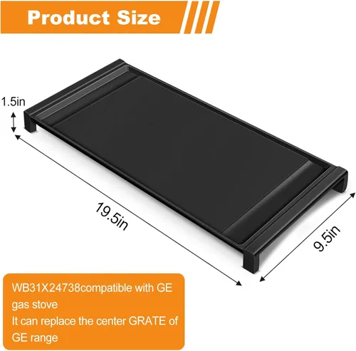 Vista 3 de WB31X24738 Repuesto de plancha para estufa GE JGB700SEJ4SS y JGSS66SEL3SS (una sartén saludable de aluminio fundido)