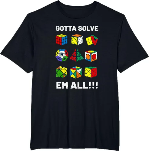 Vista 42 de Camiseta competitiva Puzzle Cube Gotta Solve Em All Speed Cubing