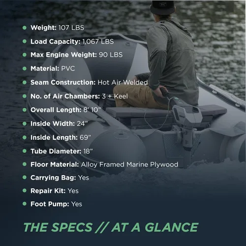 Vista 3 de Newport - Lancha deportiva inflable, modelo Dana, barco nodriza con quilla, con clasificación de la USCG, 10 caballos de fuerza, para 3 personas, 8