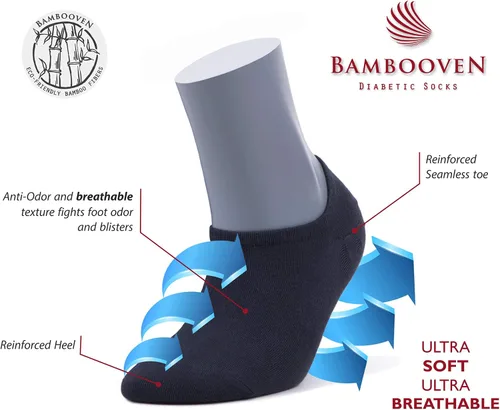 Vista 5 de 3 pares de calcetines casuales NoShow de bambú ultra suaves de primera calidad para mujer