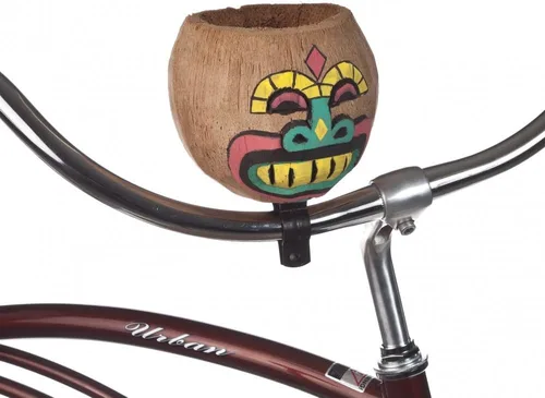 Vista 6 de Soporte para taza de bicicleta de coco, soporte para bebida para botella de agua, lata, café y teléfono celular, carcasa de coco natural tallada a