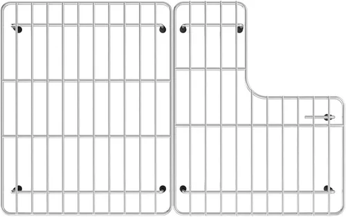 Vista 20 de Paquete de 2 rejillas de metal dorado para fregadero de cocina, 13"L X 11.6"W, protectores de fregadero de acero inoxidable con orificio de drenaje