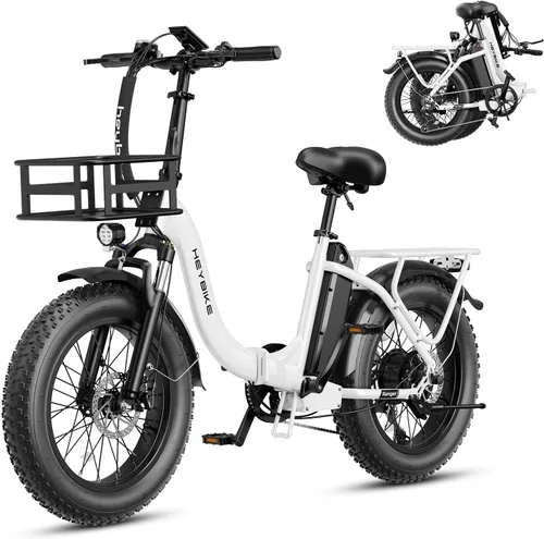 Vista 11 de Heybike Ranger 2.0 Foldable Electric Bike for Adults, 20"×4 Fat Tire Ebike with 1400W Peak Motor, 28 MPH Max Speed, 600Wh Removable Battery, Up to