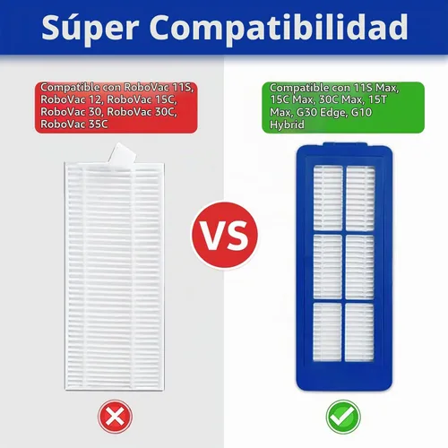 Vista 2 de CERO Paquete de 24 piezas de repuesto para aspiradora robótica Eufy 11S Max, G30, G32 Pro, G30 Pro, 15C Max, 30C Max, 30C Max, 3 cepillos