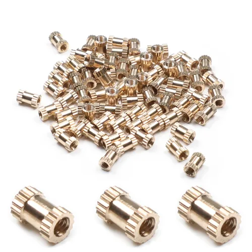 Vista 70 de Tuercas moleteadas de rosca hembra M2x3mm OD Tuercas de inserción roscadas de latón Tuercas de incrustación hidráulicas soldadas juntas Kit surtido