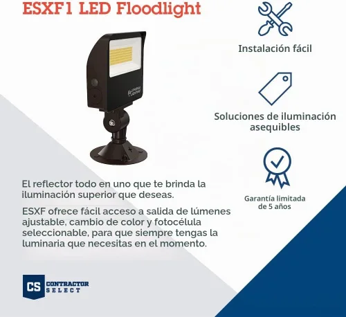 Vista 2 de Lithonia Lighting Luz de inundación LED todo en uno, impermeable del atardecer al amanecer MVOLT Knuckle or Yoke Mount LED Outdoor Light Fixture