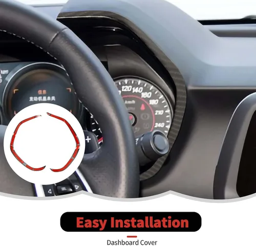 Vista 4 de RT-TCZ Cubierta de fibra de carbono para salpicadero, marco de velocímetro, decoración interior accesorios para Chevrolet Chevy Camaro 2016-2023