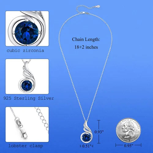 Vista 5 de Collares de plata de ley 925 con piedra de luna de ópalo, perla y circonita cúbica, joyería de fénix, regalos de cumpleaños para mujeres y niñas
