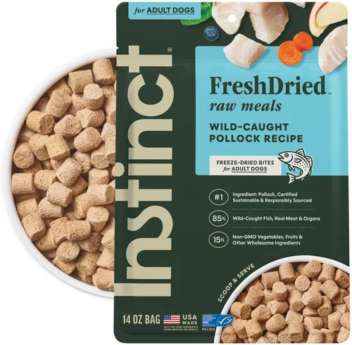 Vista 13 de Instinct Comidas crudas liofilizadas, alimento seco natural para perros, sin granos, carne de res real, bolsa de 3 onzas