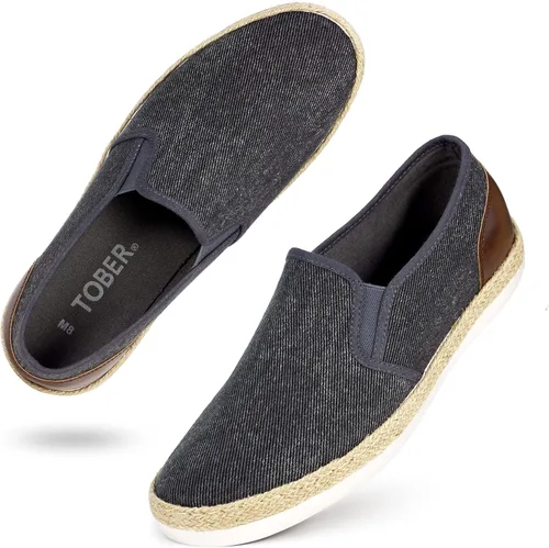 Vista 2 de TOBER Mocasines casuales para hombre, zapatos náuticos, antideslizantes, para caminar, zapatos deportivos de moda para hombres, de ocio, ligeros
