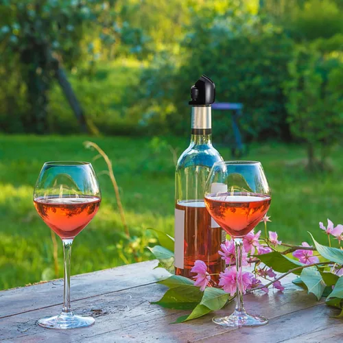Vista 5 de Silicone Wine Bottle Stopper for Freshness with Acrylic Top, 2pcs
