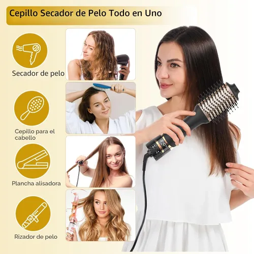 Vista 2 de Nicebay Cepillo Secador de Cabello, Cepillo Secador para Mujeres Peinado Rápido, Cepillo de Secado en Un Paso con Pantalla - Menos Encrespamiento