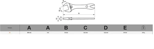 Vista 7 de Bahco 31 R US Alligator Llave ajustable, 8 pulgadas