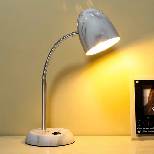 Vista 7 de Lámpara de mesa de diseños simples para cuidar los ojos, lámpara de escritorio básica de metal LED E26 con cuello de ganso flexible, lámpara
