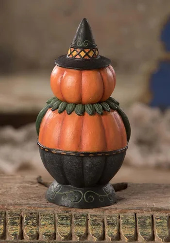 Vista 2 de Bethany Lowe Designs Johanna Parker Pumpkin Pete Spooks - Tarro de figuras, color naranja