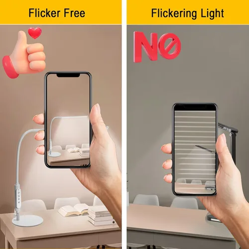 Vista 5 de CGBE Lámpara de escritorio LED: lámpara de uñas ajustable de 360° para escritorio con 3 modos de color y 5 niveles de brillo, lámpara de uñas