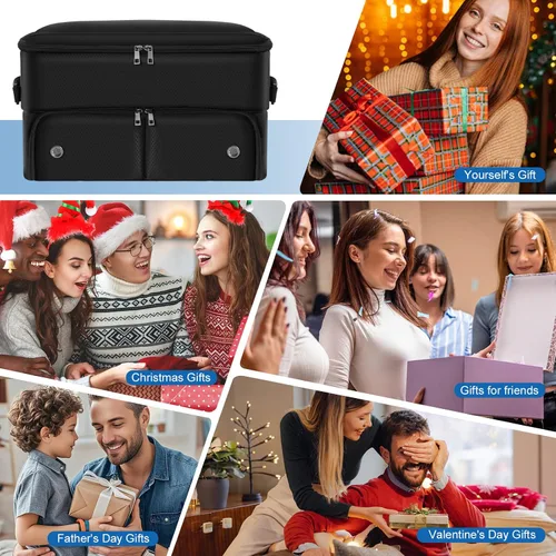 Vista 7 de Organizador de maletero de golf para coche SUV con compartimento para zapatos y divisor Bolsa de almacenamiento de golf de 2 capas para bolas