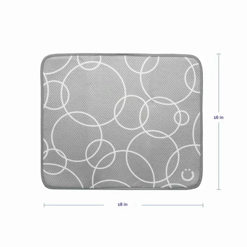 Vista 6 de Ubbi Tapete de microfibra para secar platos, color gris, paquete de 2