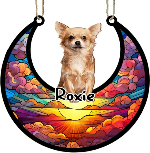 Vista 9 de LOVELYPOD Adorno de Navidad personalizado para perro pastor australiano, atrapasoles conmemorativo, adorno de Navidad de pastor australiano