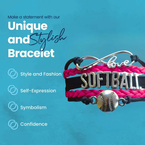 Vista 5 de Pulsera de infinito Joyería ajustable de sóftbol para jugadores, equipos y entrenadores regalos