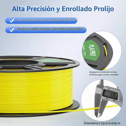 Vista 5 de PLA PRO - Filamento de impresión 3D de 0.07 in, 8.8 lbs, negro/rojo/amarillo/azul Refine Surface, Stronger Toughness, PLA Filament Dimensional