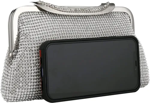 Vista 6 de Elegante bolso de embrague de fiesta de noche brillante brillante rhinestone boda monedero para las mujeres