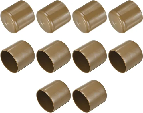Vista 237 de uxcell 10 tapas de goma para extremos de 0.591 in de identificación, tapa de extremo redondo, protectores de rosca de tornillo, color negro