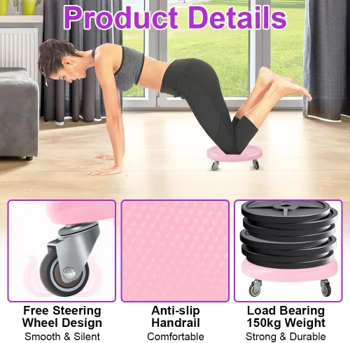 Vista 3 de Rueda Ab Roller para mujer, multifuncional, con tapete, rotación de 360°, para quemar grasa de cuerpo completo, control de peso abdominal, gimnasio