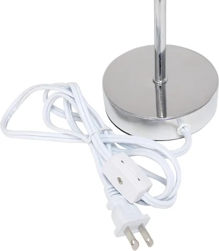 Vista 4 de Simple Designs LT2007-WNE-LB - Mini lámpara de mesa básica cromada para sala de estar, mesita de noche, escritorio, encimera, rojo vino