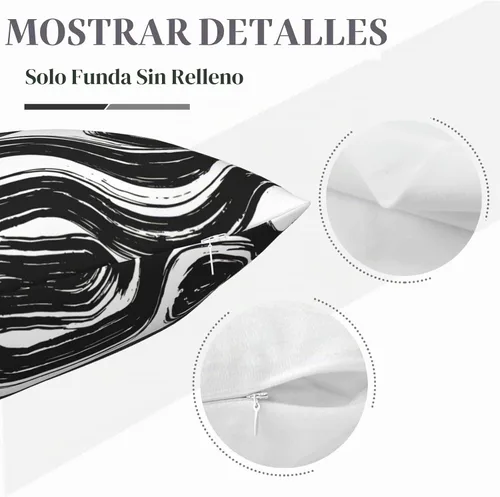 Vista 8 de Fundas de Almohada Decorativas de Rayas Blancas y Negras 18x18 pulgadas, Juego de 2, Patrón Moderno de Lino Arte Abstracto Estilo Boho, Fundas