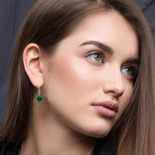 Vista 73 de Aretes colgantes de cristal austriaco con forma de lágrima para mujer, joyería hipoalergénica de plata de ley 925