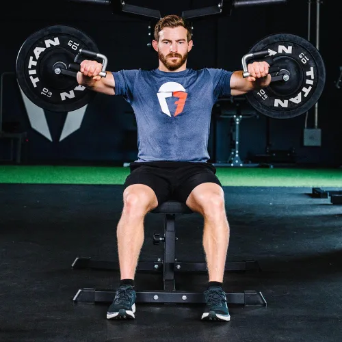 Vista 3 de Titan Fitness Máquina de prensa de hombros y deltoides cargada con placa, capacidad de 700 libras, entrenamiento de fuerza superior del cuerpo