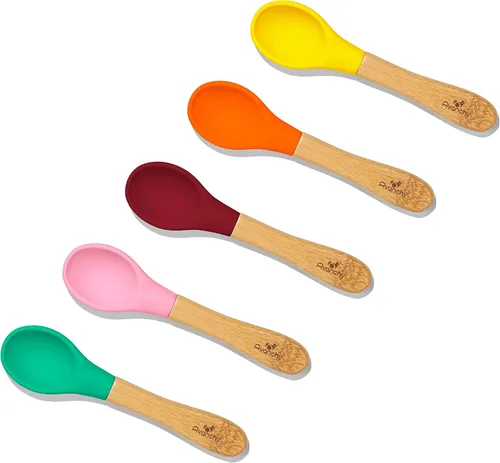 Vista 10 de Cucharas para niños pequeños, Multicolor Surtido con azul