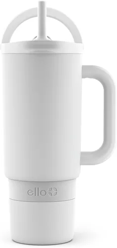 Vista 23 de Ello Port Taza de 30 oz con asa de transporte y mango integrado Botella de agua reutilizable de acero inoxidable con aislamiento al vacío