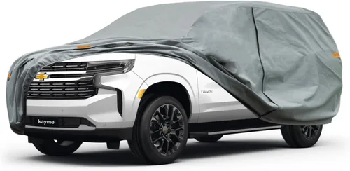 Vista 9 de Kayme - Funda de coche resistente impermeable para todo tipo de clima, cubiertas completas para exteriores, protección contra rayos UV, lluvia