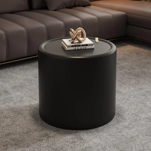 Vista 16 de ø Mesa auxiliar redonda de mármol sintético de 31.5 pulgadas con espacio de almacenamiento para sala de estar, moderna mesa de centro circular 31.5