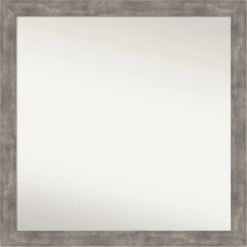 Vista 112 de Amanti Art Silver Bathroom Mirror for Over Sink, 26x45 Custom Made Marred Pewter Rectangle Vanity Mirror, Oversize Casual Wood Frame, Hangs Estaño