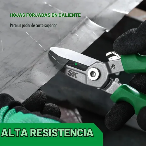 Vista 5 de SK 7" Tijeras resistentes de uso múltiple, tijeras forjadas en caída, cuchillas CR-V con bloqueo de seguridad, empuñaduras cómodas