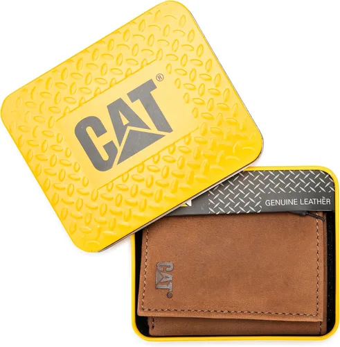 Vista 2 de Caterpillar Billetera triple de cuero para hombre con ventana de identificación