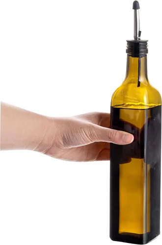 Vista 10 de Restaurantware-Chef 101 Dispensador de aceite de oliva de 16.9 onzas, 1 botella dispensadora de aceite de cocina, con vertedor de acero inoxidable