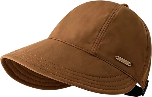 Vista 9 de Sombreros de visera ancha para mujer, sombrero de sol UPF 50+ para viajes Beige