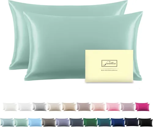 Vista 40 de Funda de almohada de seda para cabello y piel, suave, transpirable y resistente, funda de almohada de seda de tamaño Queen, fundas de almohada