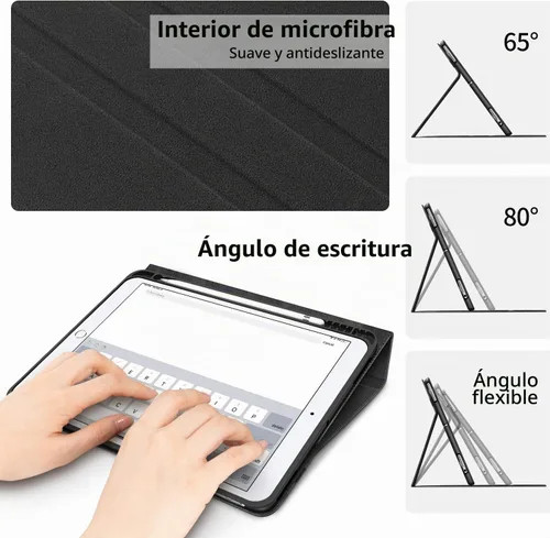 Vista 7 de H HOLIMET Funda para iPad de 9ª generación (2021) iPad de 8ª/7ª generación Negro