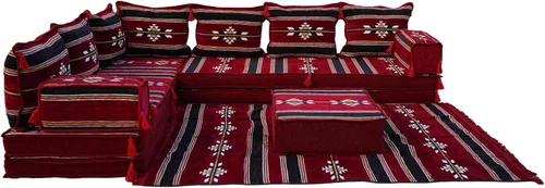 Vista 21 de Sofá de piso modular hecho a mano arabicsofa – Asiento oriental Majlis con cojines de respaldo